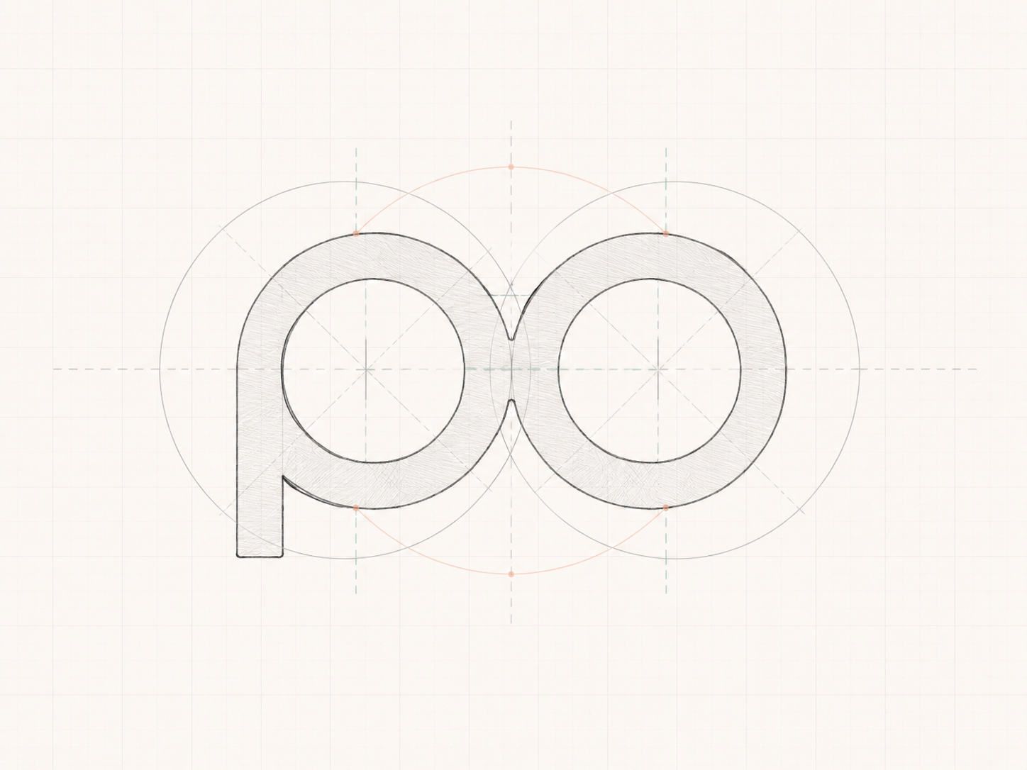 Perla Optika PO logo sketch